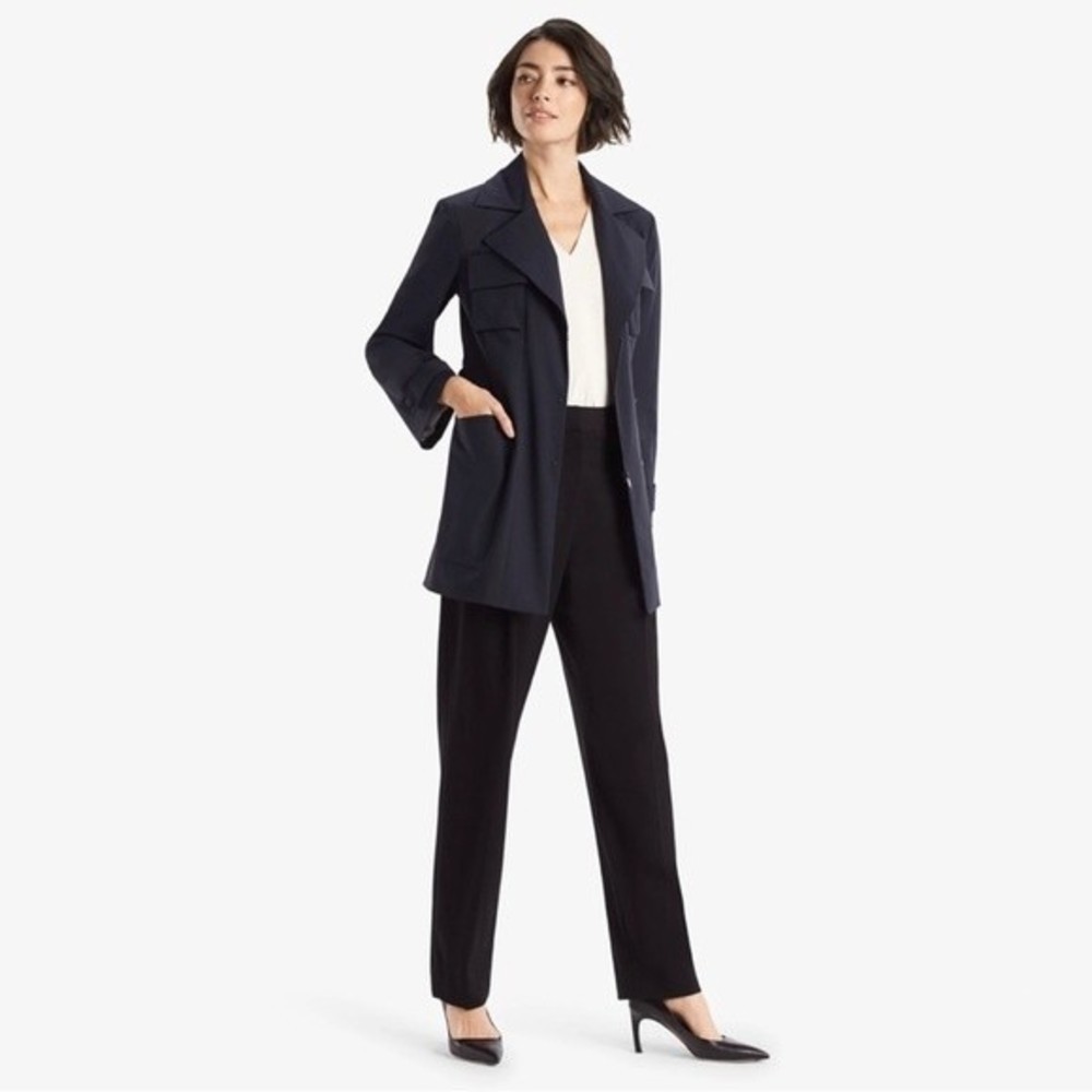 MM LAFLEUR Virgin Wool Mercer Parka belted double breasted blazer jacket size XS - Picture 12 of 13